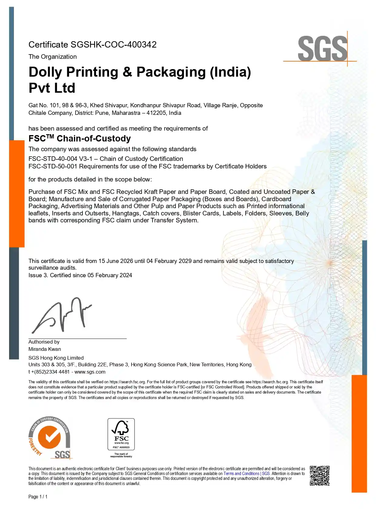 FSC-COC (Chain of Custody)